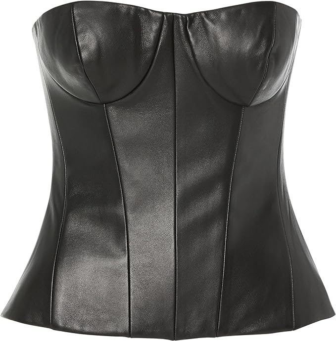 Sergio Hudson Leather Bustier