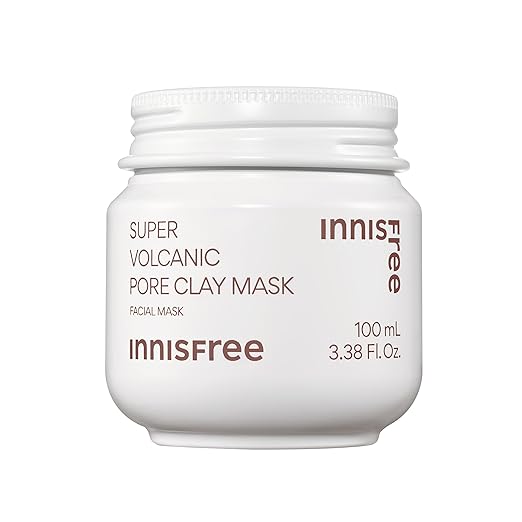innisfree Super Volcanic Pore Clay Mask, Korean Pore Clearing Clay Mask with Volcanic Clusters and AHA